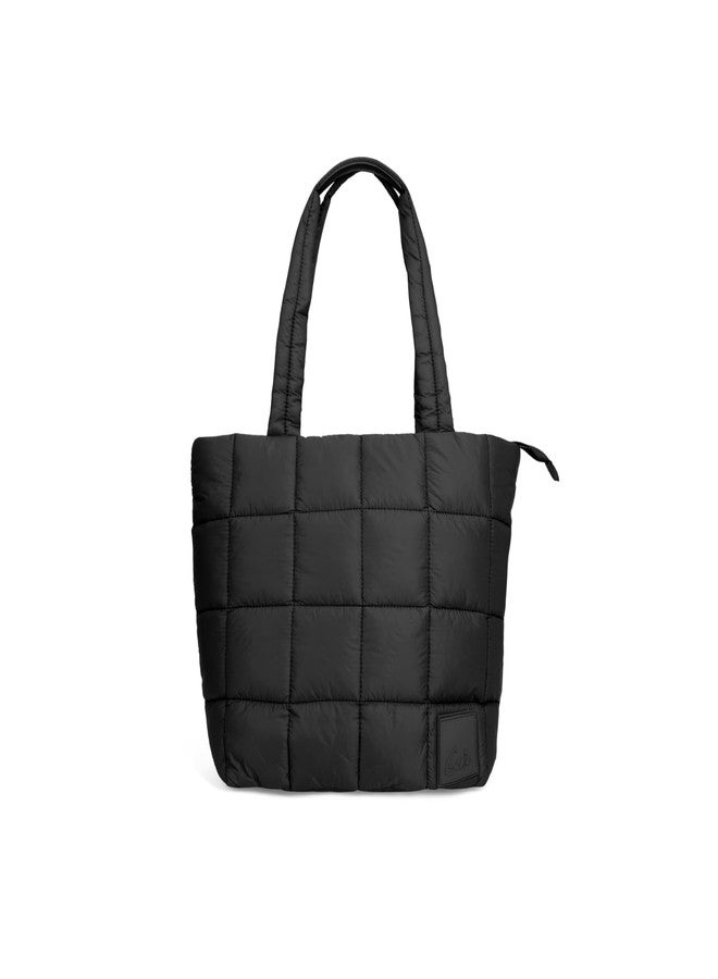 Genie PlushTote Bag For Girls|13 Inch-15 Litres With One Compartment, Laptop Sleeve And Organizer |Best For Laptop, Makeup, Journal, Cables & College/Work - Black - Image 1